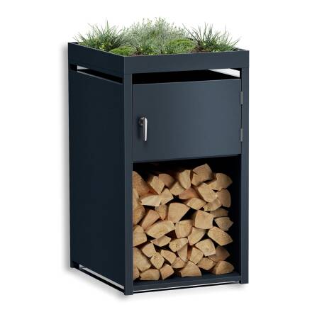 Metzler Brennholzregal mit Pflanzdach | Einzelbox |...