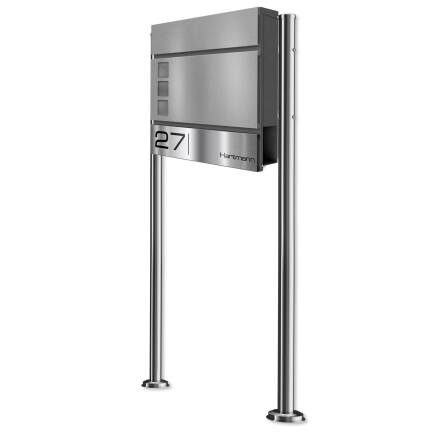 Metzler Boîte aux Lettres Support Aluminium Gris Hublots | Oltmann