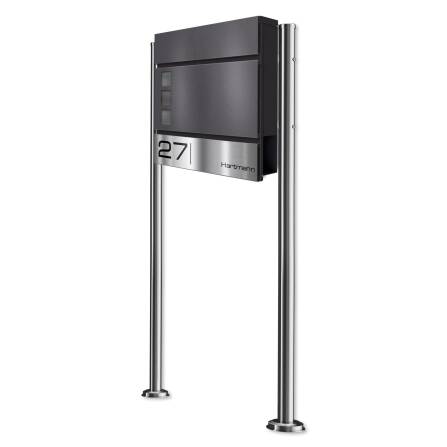 Metzler Cassetta Postale a Piantana Mica Ferrosa con Finestrelle | Oltmann