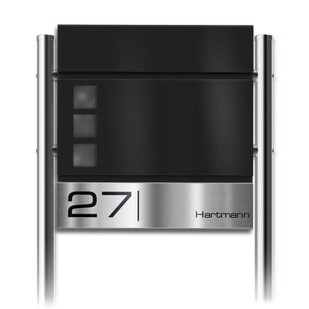 Metzler Standbriefkasten Tiefschwarz Sichtfenster | Oltmann