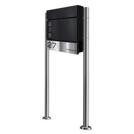 Metzler Standbriefkasten Tiefschwarz Sichtfenster | Oltmann