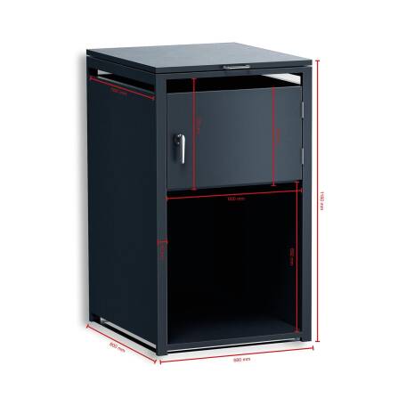 Metzler Brennholzregal | Einzelbox | massiv & rostfrei | RAL7016 Anthrazitgrau matt