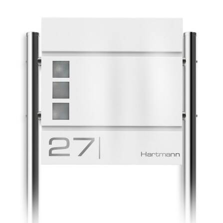 Metzler Standbriefkasten Verkehrsweiß hochwertiger...