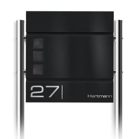 Metzler Standbriefkasten Tiefschwarz hochwertiger Stahl |...