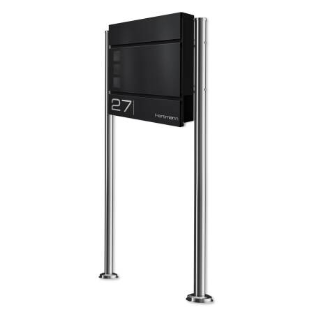 Metzler Boîte aux Lettres Support Noir Foncé Acier de haute Qualité | Cube