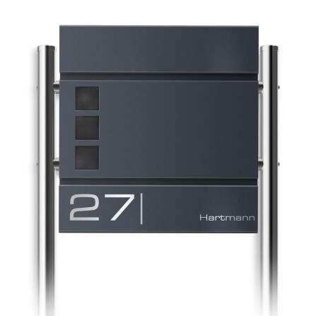 Metzler Standbriefkasten Anthrazit hochwertiger Stahl | Cube