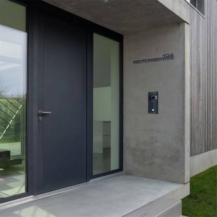 Metzler Lettrage avec rue & numéro de maison | RAL 7016 gris anthracite | 380 mm | Oskar