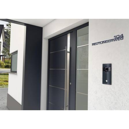 Metzler Lettrage avec rue & numéro de maison | RAL 7016 gris anthracite | 380 mm | Oskar