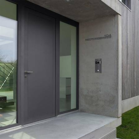 Metzler Edelstahl Schriftzug mit Straße & Hausnummer | DB 703 Eisenglimmer | 1200 mm | Oskar