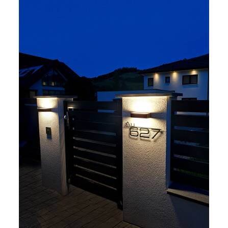 Metzler Edelstahl Schriftzug mit Straße & Hausnummer | Bach