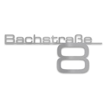 Metzler Edelstahl Schriftzug mit Straße &...
