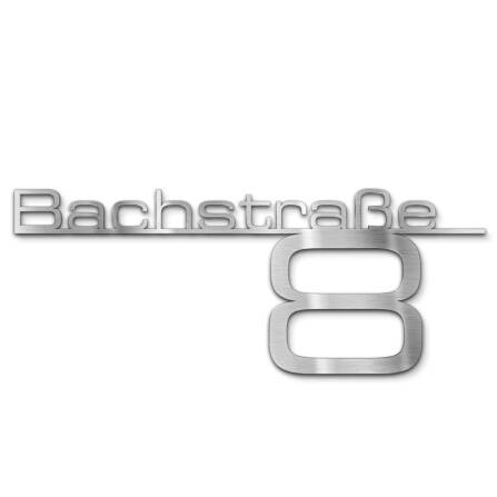 Metzler Edelstahl Schriftzug mit Straße &...