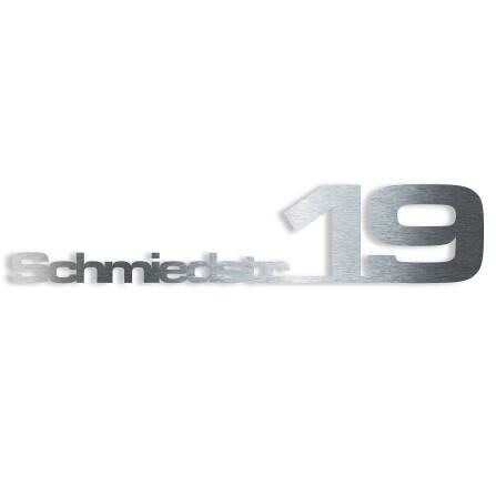 Metzler Edelstahl Schriftzug mit Straße &...