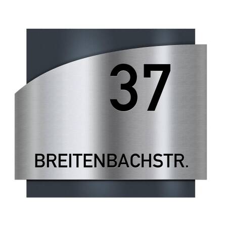 Metzler Edelstahl Hausnummernschild mit...