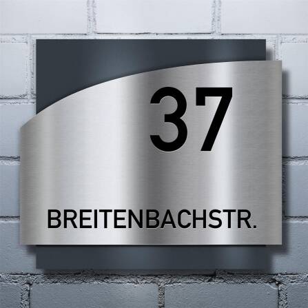 Metzler Edelstahl Hausnummernschild mit...