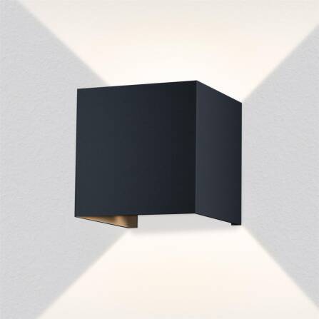 Up-Down-Light Cube | Wandleuchte 9 W | Anthrazit RAL 7016...