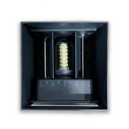 Up-Down-Light Cube | Wandleuchte 9 W | Anthrazit RAL 7016 | LED Warmweiß