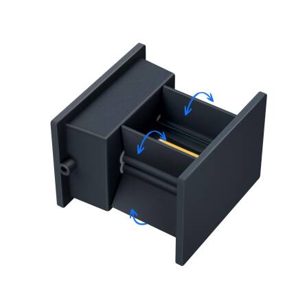 Up-Down-Light Cube | Wandleuchte 9 W | Anthrazit RAL 7016 | LED Warmweiß