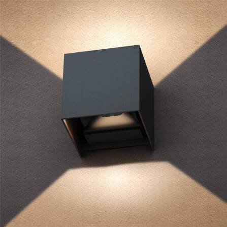 Up-Down-Light Cube | Wandleuchte 9 W | Anthrazit RAL 7016 | LED Warmweiß