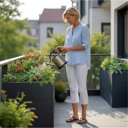 Metzler Hochbeet L für den Garten | Pulverbeschichtet Anthrazitgrau | 150 x 75 x 77 cm