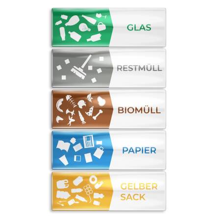 5er-Set Aufkleber selbstklebend als Beschriftung für...