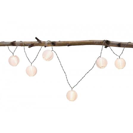 Akkulichterkette | Lampion | Weiß