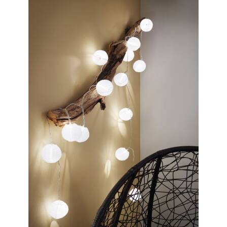 Akkulichterkette | Lampion | Weiß