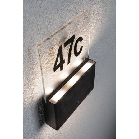 Solar Hausnummernleuchte | Neda | Anthrazit | Bewegungsmelder