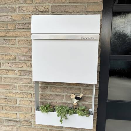 Metzler Boîte aux Lettres revêtue en Poudre | Gravure Laser optionnelle | RAL 9016 Blanc Signalisation | Stelio