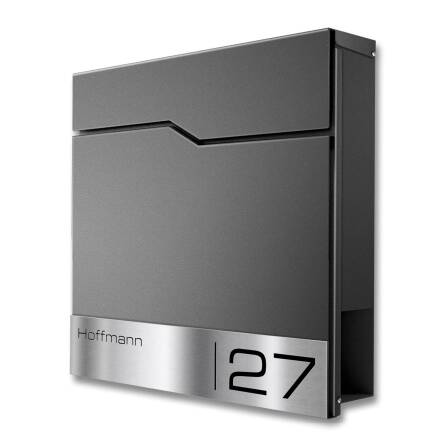 Metzler Briefkasten mit Edelstahl-Namensschild | DB 703 Eisenglimmer | Enno