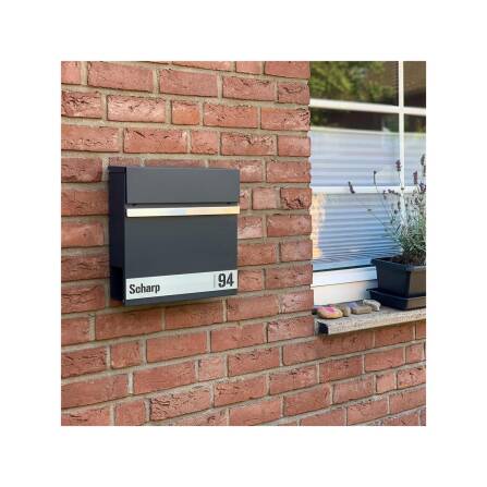 Metzler Briefkasten mit personalisierbarer Blende aus Edelstahl | Gustav