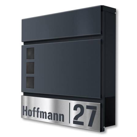 Metzler Briefkasten mit personalisierter Edelstahlblende...