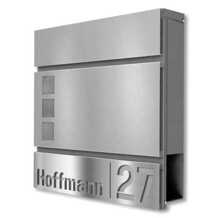 Metzler Briefkasten mit personalisierter Edelstahlblende...