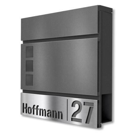 Metzler Briefkasten mit personalisierter Edelstahlblende...