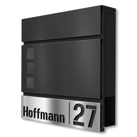 Metzler Briefkasten mit personalisierter Edelstahlblende...