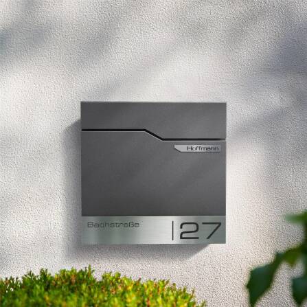 Metzler Briefkasten mit Namensschild aus Edelstahl | DB 703 Eisenglimmer | Thobe
