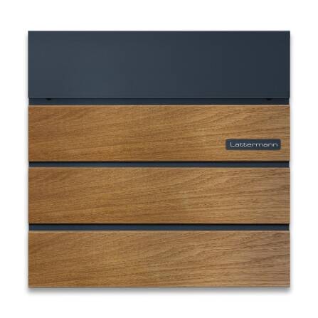 Metzler Briefkasten Holzoptik Eiche | Anthrazit RAL7016...