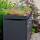 Metzler Mülltonnenbox mit Pflanzdach | 4er | 240l | Anthrazit RAL 7016 | aus Stahl | rostfrei & massiv | Türgriff mit Schloss