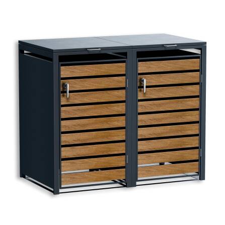Metzler Mülltonnenbox | 2er | 240l | in Holzoptik |...