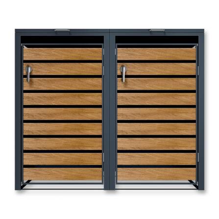 Metzler Mülltonnenbox | 2er | 240l | in Holzoptik |...