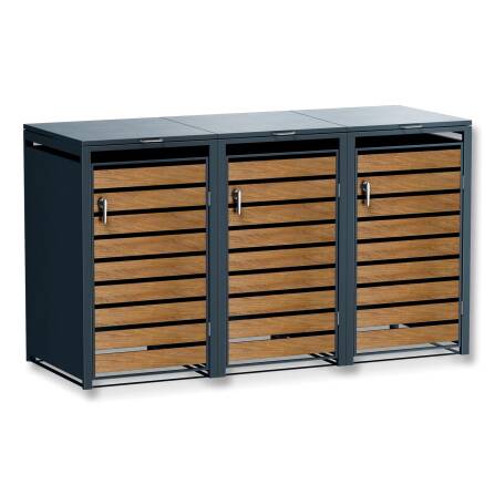 Metzler Mülltonnenbox | 3er | 240l | in Holzoptik |...