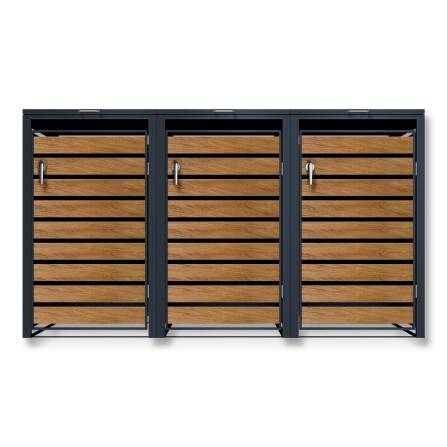 Metzler Mülltonnenbox | 3er | 240l | in Holzoptik |...