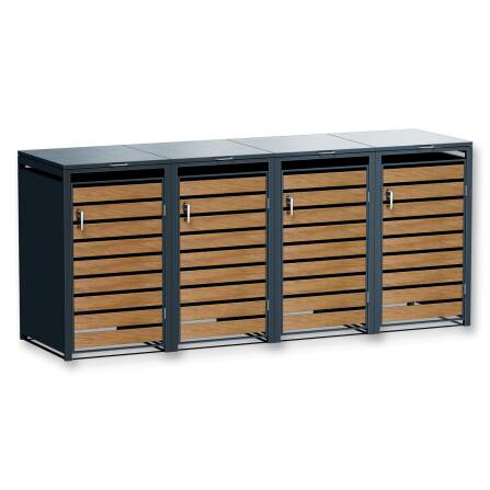 Metzler Mülltonnenbox | 4er | 240l | in Holzoptik |...