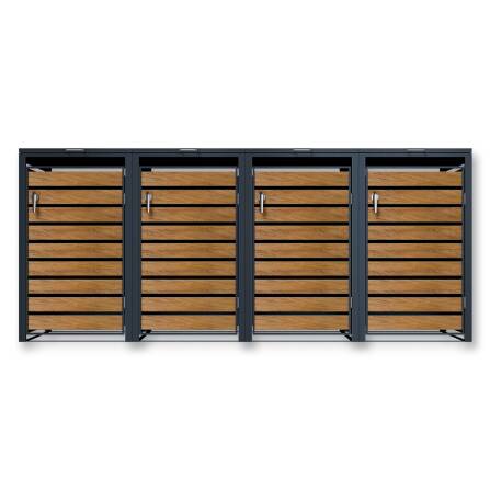 Metzler Mülltonnenbox | 4er | 240l | in Holzoptik |...