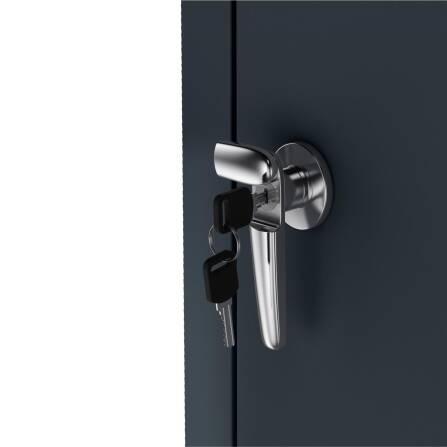 Metzler Mülltonnenbox | 1er | 240l | Anthrazit RAL 7016 | aus Stahl | rostfrei & massiv | Türgriff mit Schloss