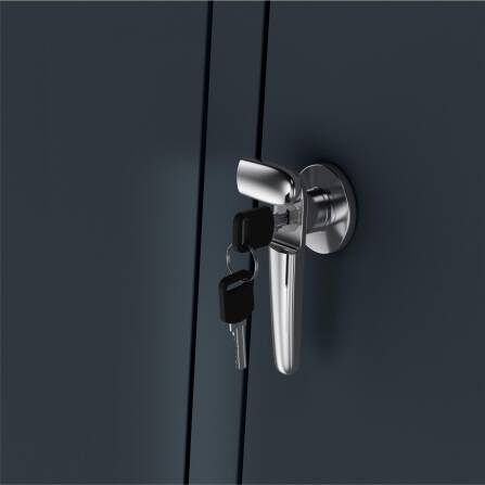 Metzler Cache-poubelles | Trois Portes | Inoxydable et massif | 240l | RAL7016 Gris Anthracite mat