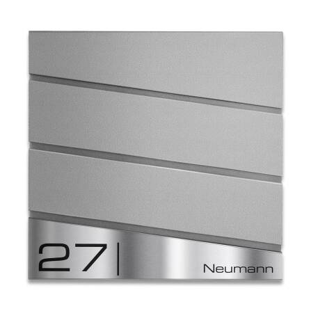 Metzler Design Standbriefkasten mit Standfuß aus Edelstahl | RAL 9007 Graualuminium | Neumann