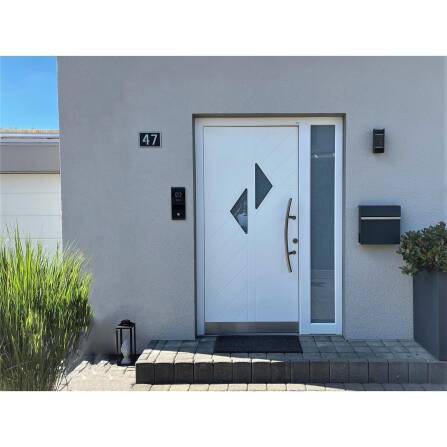 Metzler Hausnummernschild aus Edelstahl Anthrazitgrau RAL 7016