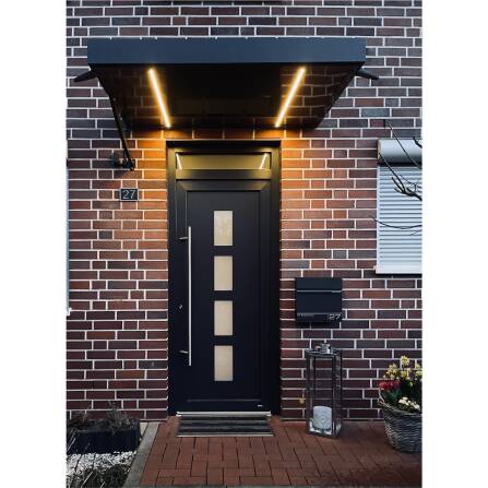 Metzler Hausnummernschild aus Edelstahl RAL 7016 Anthrazitgrau | 16  x 11 cm