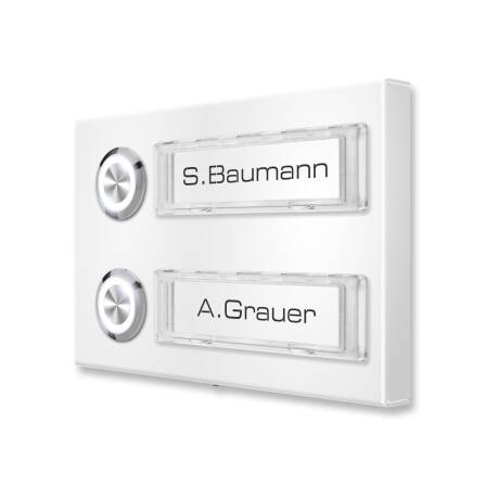 Metzler Türklingel Aufputz Namensschilder | RAL 9016 Verkehrsweiß | Tovi M2